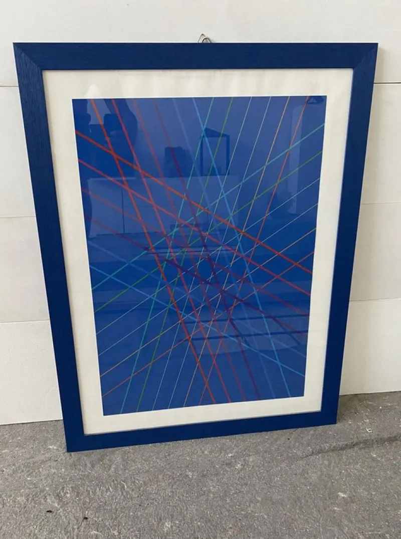 New Pamono Bruno Munari, Composition, 1980, Multiple Print on Paper, Framed