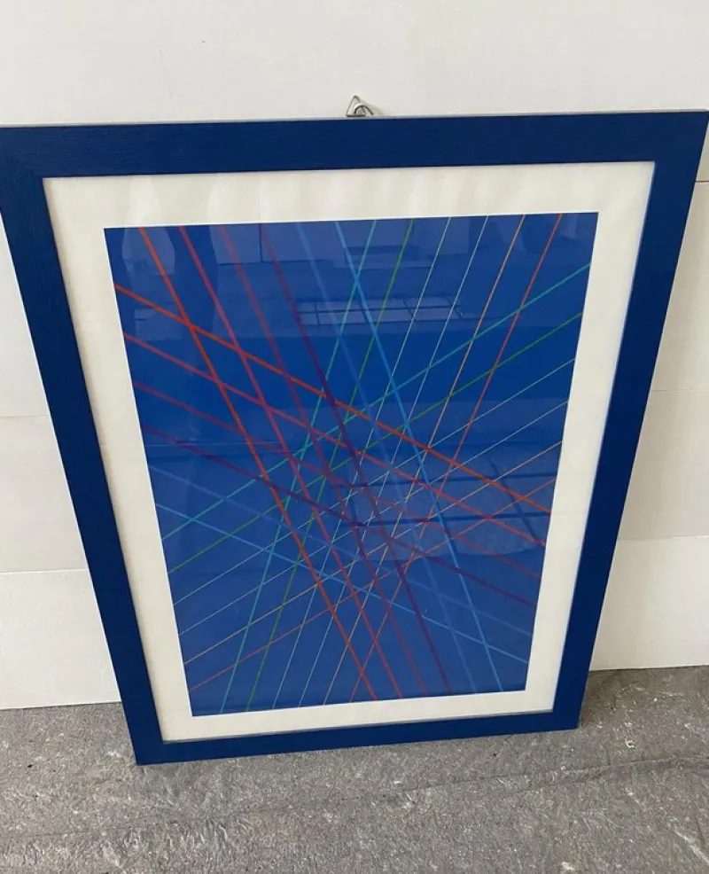 New Pamono Bruno Munari, Composition, 1980, Multiple Print on Paper, Framed