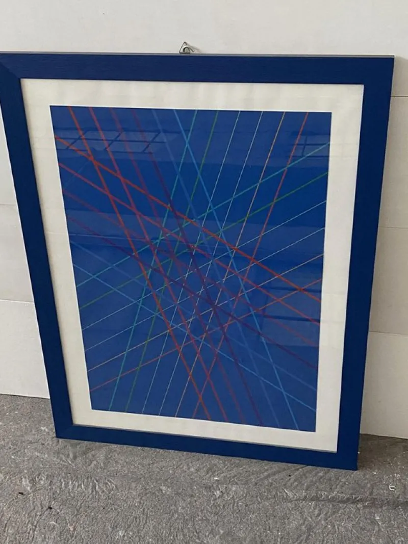 New Pamono Bruno Munari, Composition, 1980, Multiple Print on Paper, Framed