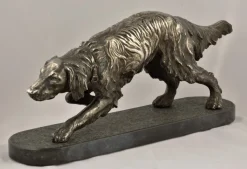 Hot Pamono Bruno Tornati, Dog Sculpture, 1900s, Silver Plated Metal