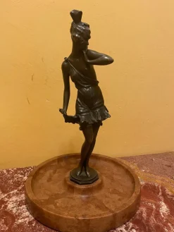 Pamono Bruno Zach, Art Deco Flapper Girl, 1920s, Bronze><noscript><img width=