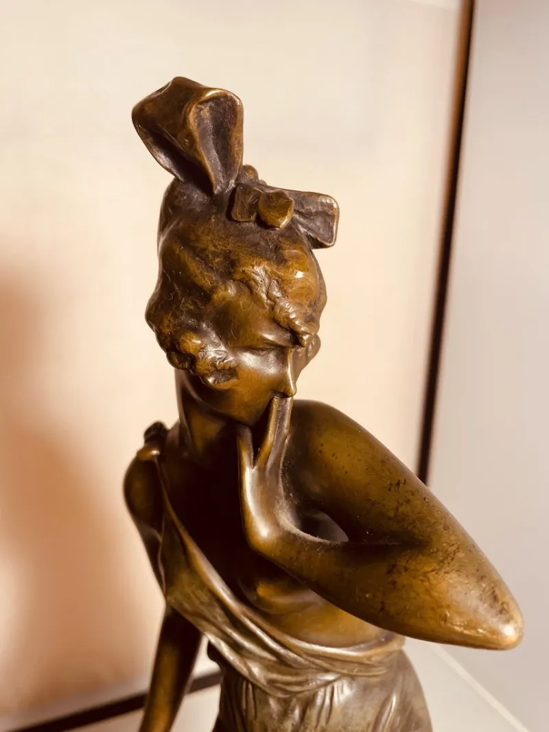 Pamono Bruno Zach, Art Deco Flapper Girl, 1920s, Bronze> Art Deco