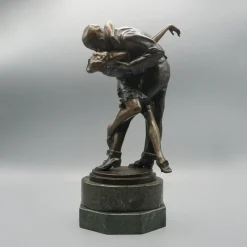 Pamono Bruno Zach, The Kiss, Patinated Bronze Sculpture> Art Deco