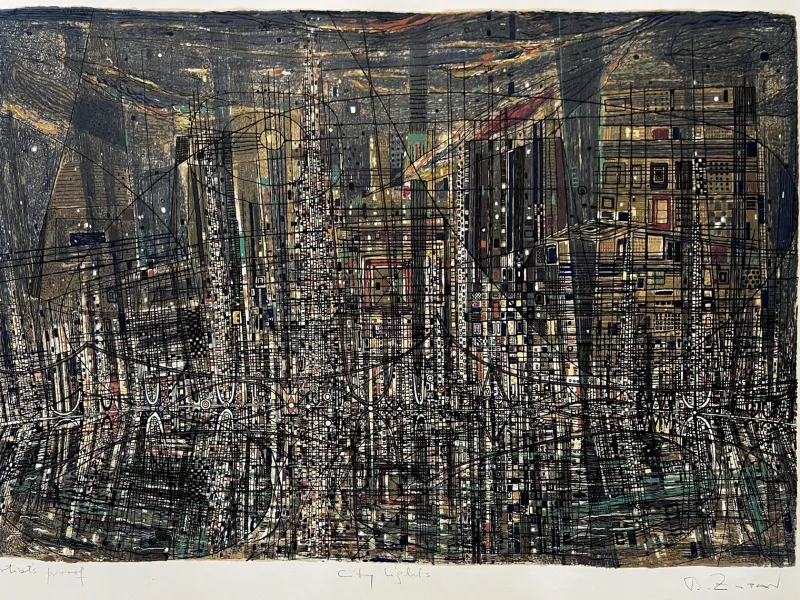 Sale Pamono Bruno Zupan, Composition, Screen Print, 1970s