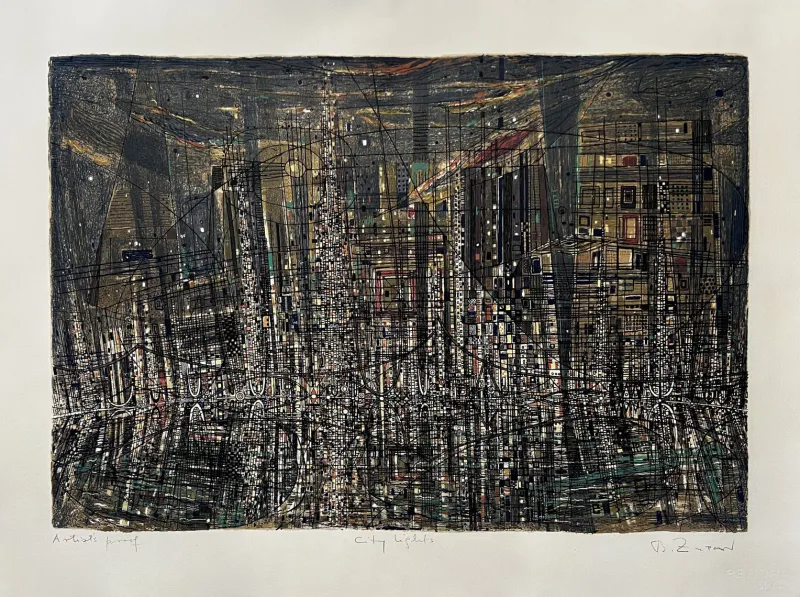 Sale Pamono Bruno Zupan, Composition, Screen Print, 1970s