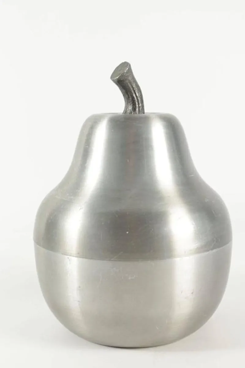 Pamono Brushed Aluminum Pear-Shaped Ice Bucket, 1970s> Ice Buckets & Wine Coolers