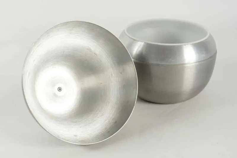 Pamono Brushed Aluminum Pear-Shaped Ice Bucket, 1970s> Ice Buckets & Wine Coolers