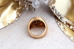 Pamono Brushed Gold Ring with Diamonds in Brilliant Cut><noscript><img width=