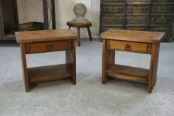 Online Pamono Brutalist Bedside Tables in Elm by Aranjou, 1960, Set of 2