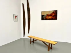 Pamono Brutalist Bench with Yellow Pop Seat, 1960s><noscript><img width=