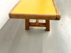 Pamono Brutalist Bench with Yellow Pop Seat, 1960s><noscript><img width=
