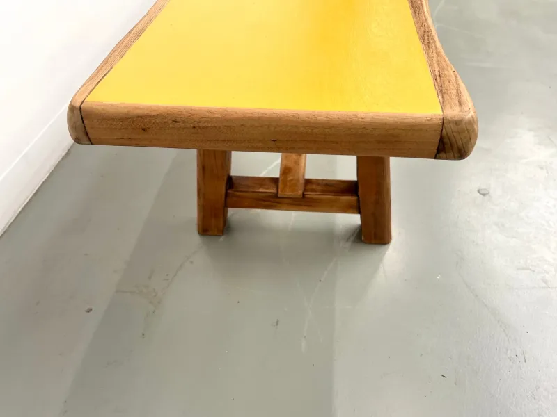 Pamono Brutalist Bench with Yellow Pop Seat, 1960s> Benches