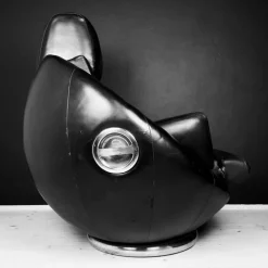 Best Pamono Brutalist Black Armchair from Boris Krstulović, Yugoslavia, Croatia, 1970s
