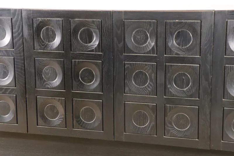Pamono Brutalist Blackened Wood Sculptural Sideboard, 1970s> Sideboards & Buffets