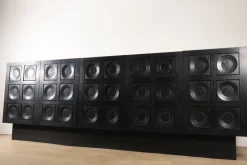 Pamono Brutalist Blackened Wood Sculptural Sideboard, 1970s><noscript><img width=