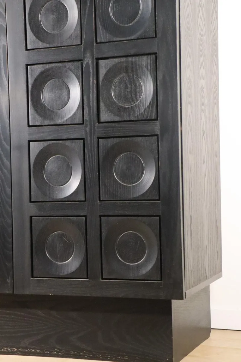 Pamono Brutalist Blackened Wood Sculptural Sideboard Cabinet, 1970s> Sideboards & Buffets
