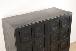 Pamono Brutalist Blackened Wood Sculptural Sideboard Cabinet, 1970s><noscript><img width=