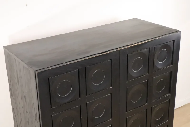Pamono Brutalist Blackened Wood Sculptural Sideboard Cabinet, 1970s> Sideboards & Buffets