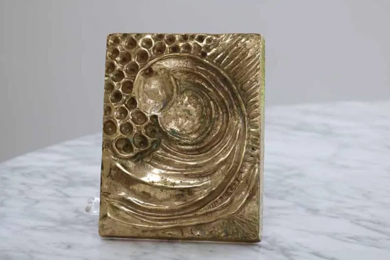 Pamono Brutalist Brass Front Door Handle in the style of Paul Evans, 1960s> Architectural Elements