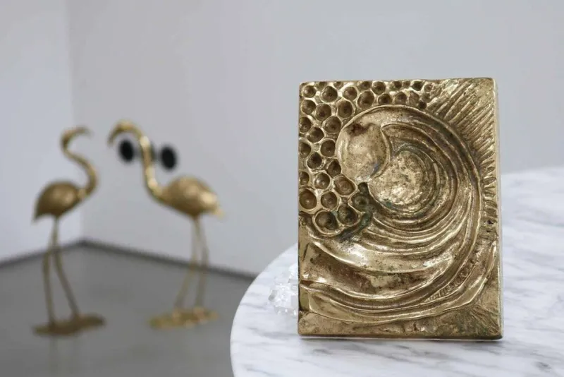 Pamono Brutalist Brass Front Door Handle in the style of Paul Evans, 1960s> Architectural Elements