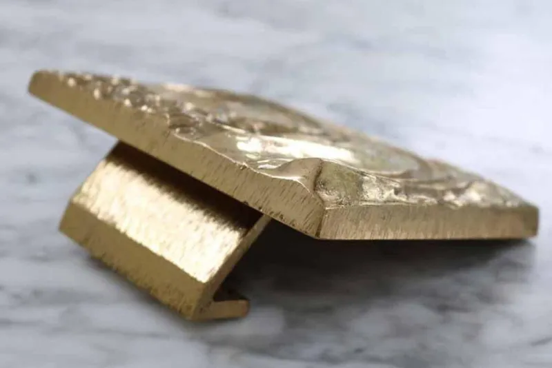 Pamono Brutalist Brass Front Door Handle in the style of Paul Evans, 1960s> Architectural Elements