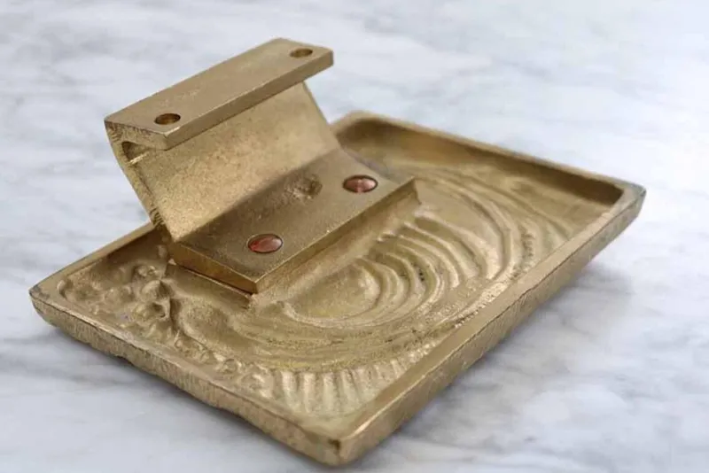 Pamono Brutalist Brass Front Door Handle in the style of Paul Evans, 1960s> Architectural Elements