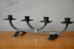 Best Pamono Brutalist Brushed Metal Candleholder, 1970s
