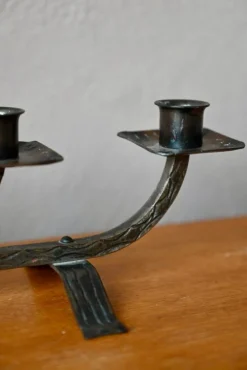 Best Pamono Brutalist Brushed Metal Candleholder, 1970s