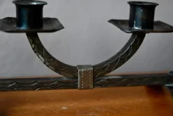 Best Pamono Brutalist Brushed Metal Candleholder, 1970s