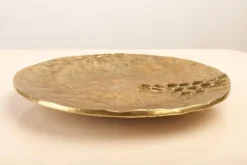 Pamono Brutalist Candleholder and Bowl in Brass, Set of 2><noscript><img width=