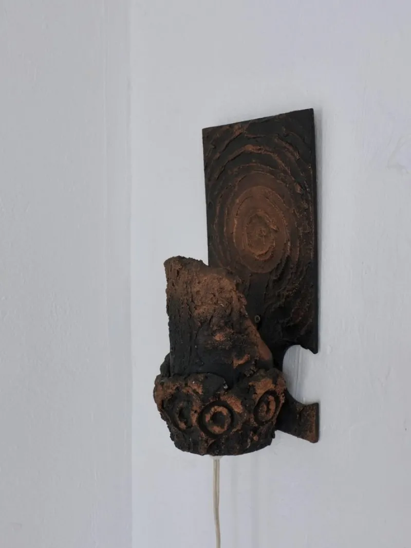 Pamono Brutalist Ceramic Wall Sconce by Jouko Kytömaa, 1970s> Wall Lights & Sconces