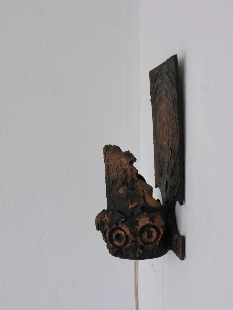 Pamono Brutalist Ceramic Wall Sconce by Jouko Kytömaa, 1970s> Wall Lights & Sconces