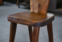 Pamono Brutalist Chairs in Elm from Aranjou, 1960s, Set of 2><noscript><img width=