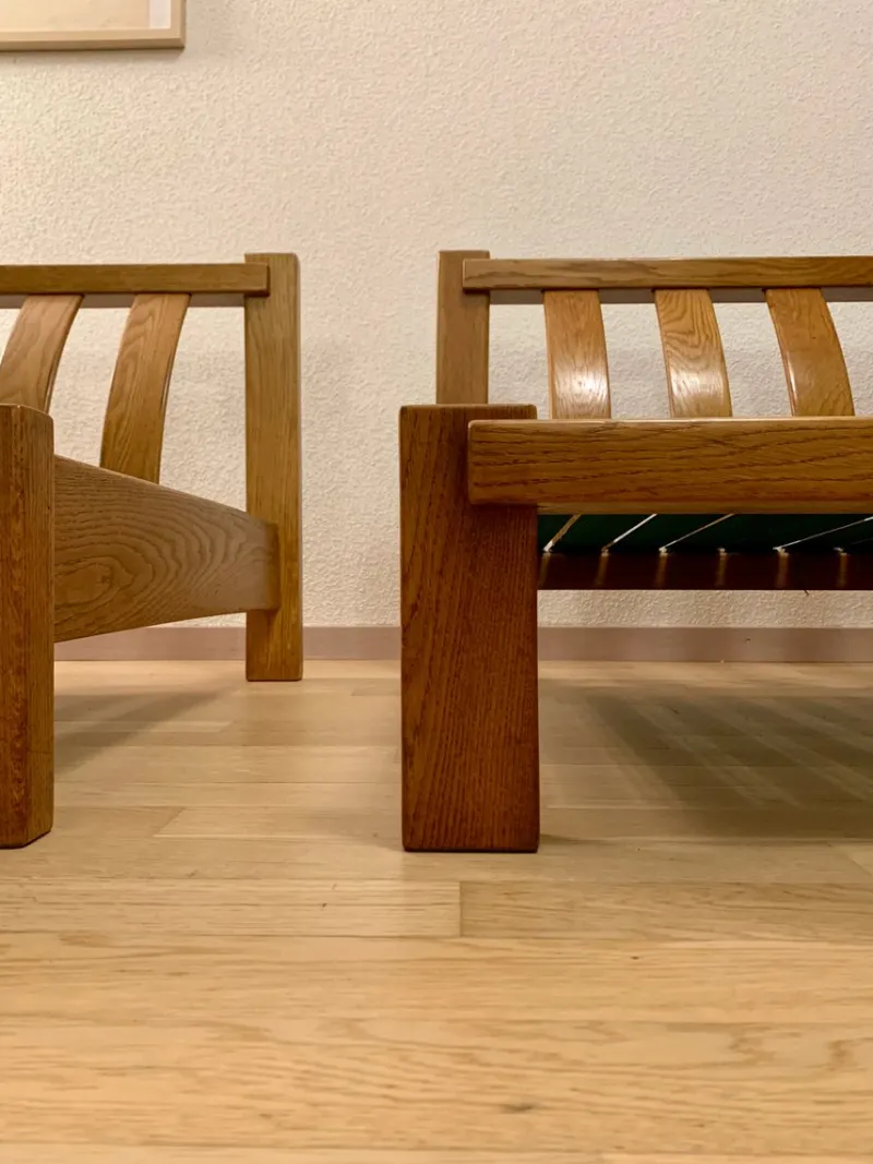 Pamono Brutalist Chairs in the style of Pierre Chapo, 1970s, Set of 2> Couches & Sofas