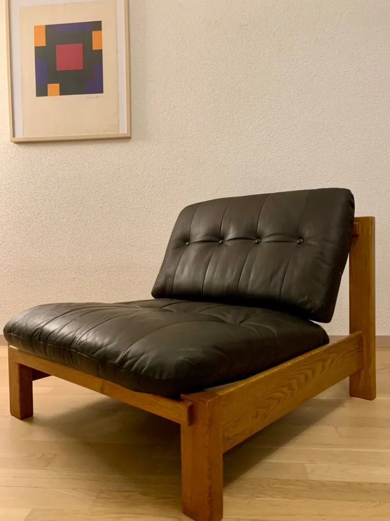 Pamono Brutalist Chairs in the style of Pierre Chapo, 1970s, Set of 2> Couches & Sofas