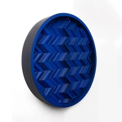 Best Pamono Brutalist Cobalt Blue Wood Wall Art Installation by Studio DeSimoneWayland
