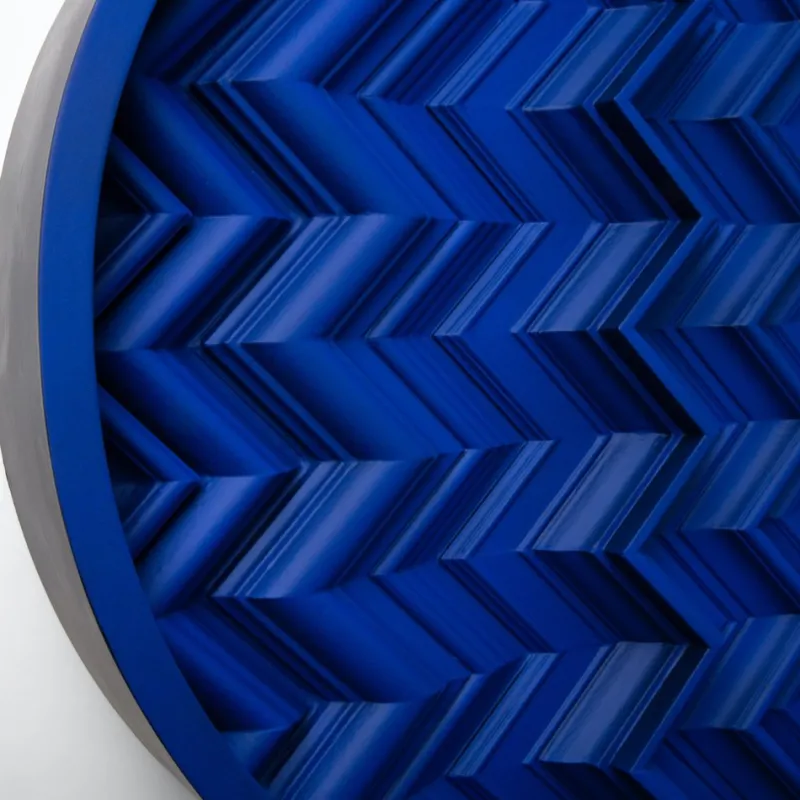 Best Pamono Brutalist Cobalt Blue Wood Wall Art Installation by Studio DeSimoneWayland