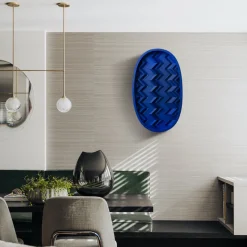 Pamono Brutalist Cobalt Blue Wood Wall Art Installation by Studio DeSimoneWayland><noscript><img width=
