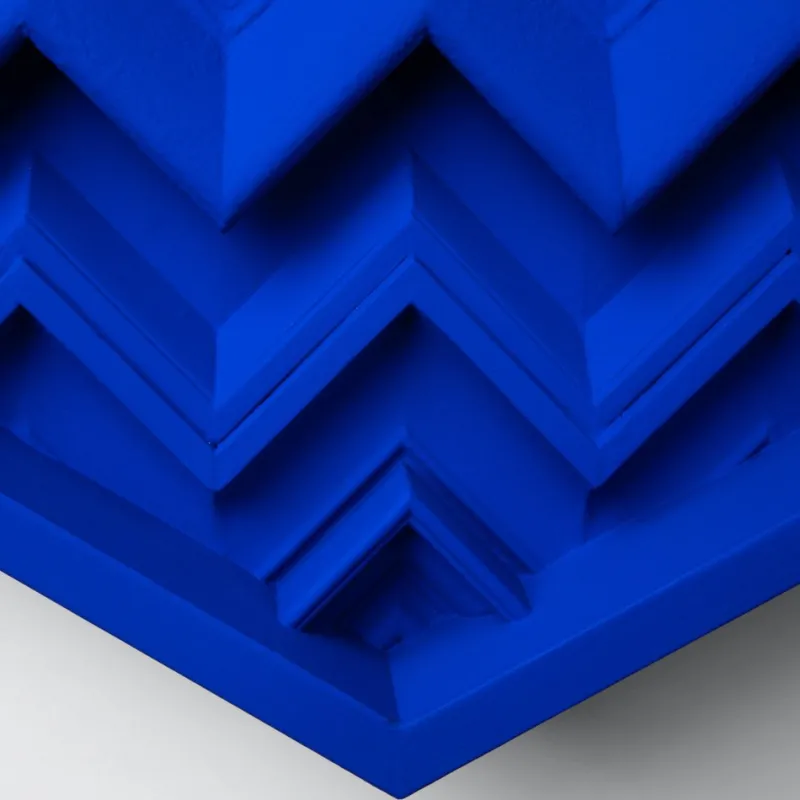 Outlet Pamono Brutalist Cobalt Blue Wood Wall Art Installation by Studio DeSimoneWayland