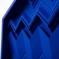 Outlet Pamono Brutalist Cobalt Blue Wood Wall Art Installation by Studio DeSimoneWayland