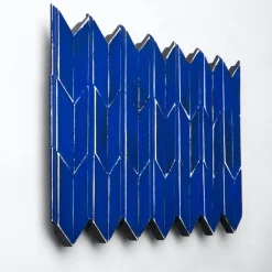Pamono Brutalist Cobalt Blue Wood Wall Art Installation by Studio DeSimoneWayland> Wall Decor