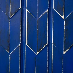 Pamono Brutalist Cobalt Blue Wood Wall Art Installation by Studio DeSimoneWayland><noscript><img width=