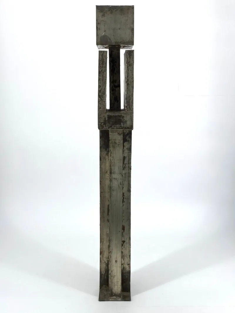Pamono Brutalist Column Sculpture, 1960s, Sheet Steel> Sculpture
