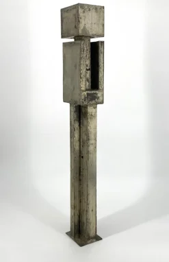 Pamono Brutalist Column Sculpture, 1960s, Sheet Steel><noscript><img width=
