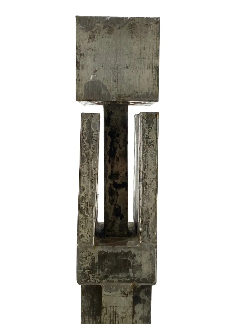 Pamono Brutalist Column Sculpture, 1960s, Sheet Steel> Sculpture