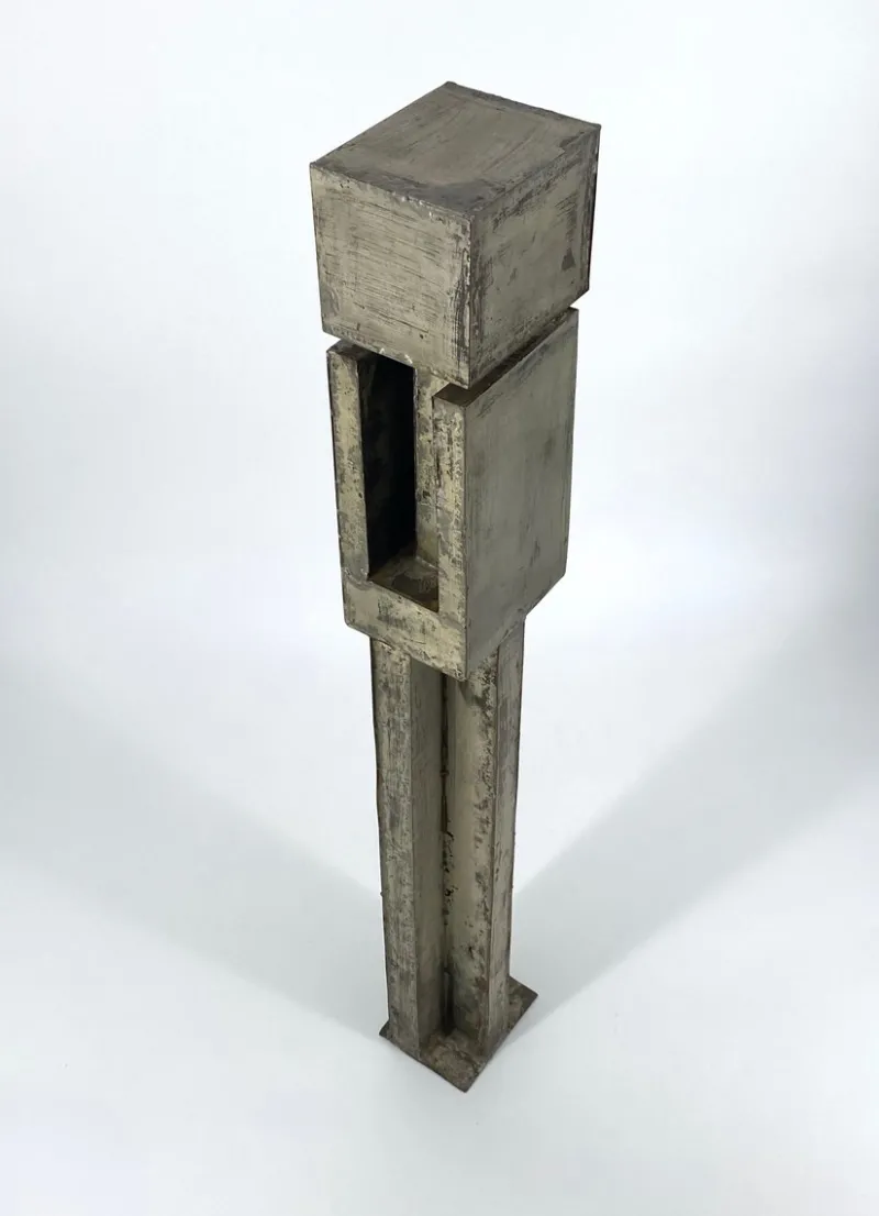 Pamono Brutalist Column Sculpture, 1960s, Sheet Steel> Sculpture