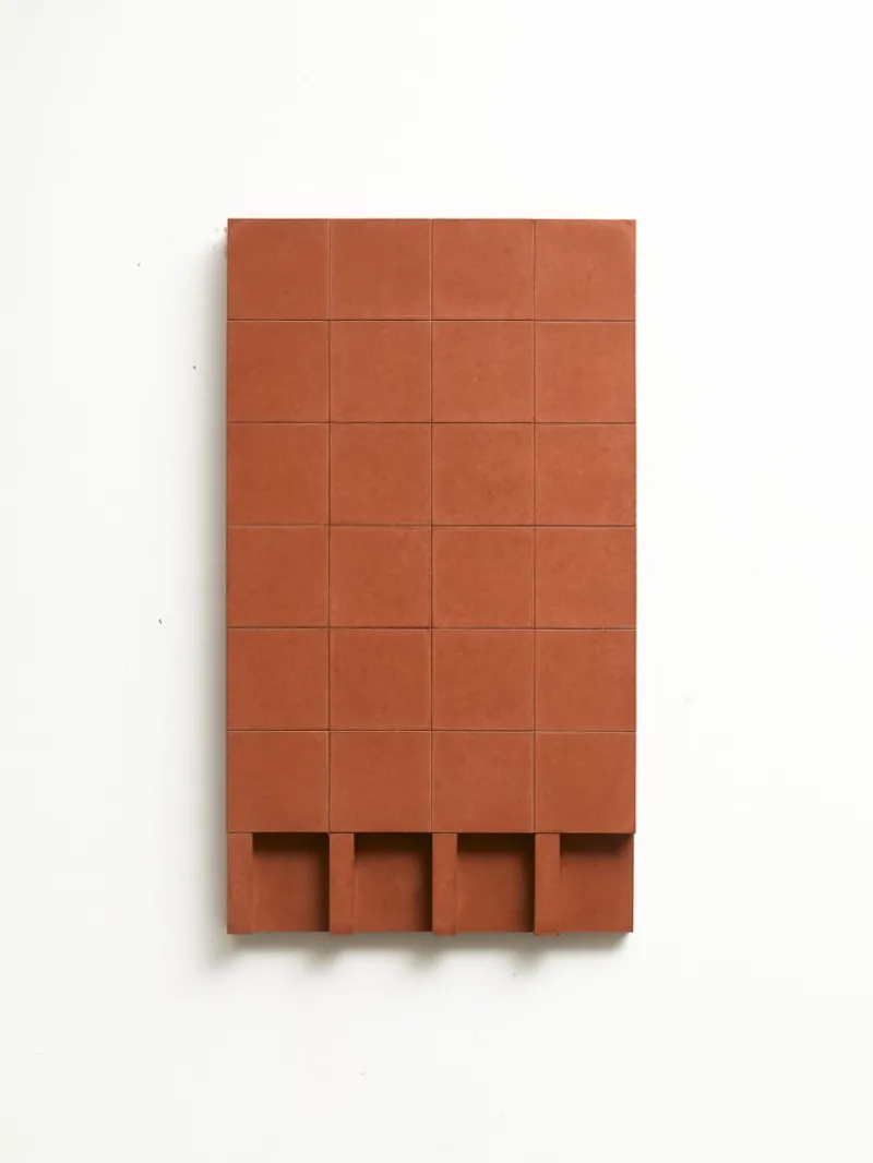 Pamono Brutalist Concrete Wall Art in Burnt Orange by Tom's Factory> Minimalist|Mid-Century