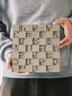 New Pamono Brutalist Concrete Wall Art in White by Tom's Factory