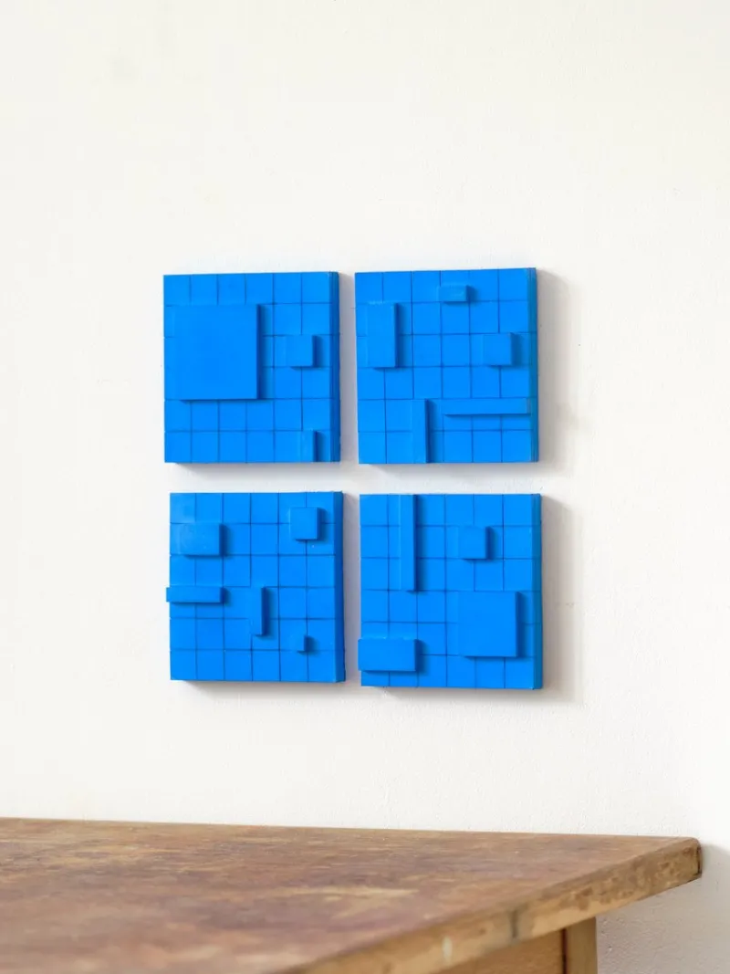 Pamono Brutalist Concrete Wall Art in Vivid Blue by Tom's Factory