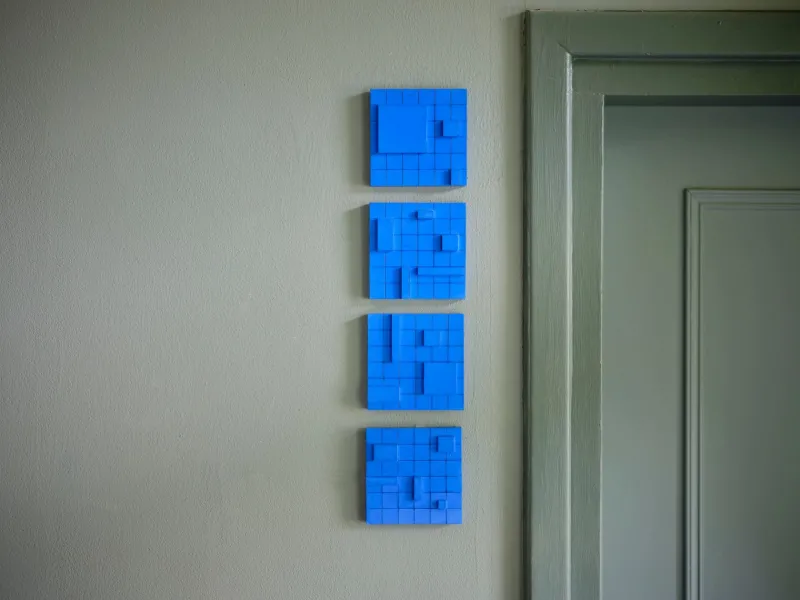 Pamono Brutalist Concrete Wall Art in Vivid Blue by Tom's Factory